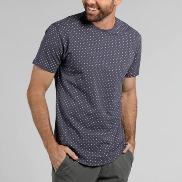 Bylt Dotted Drop-Cut: LUX Short Sleeve T- Shirt Gray Polka Dot Size Medium - Picture 1 of 5
